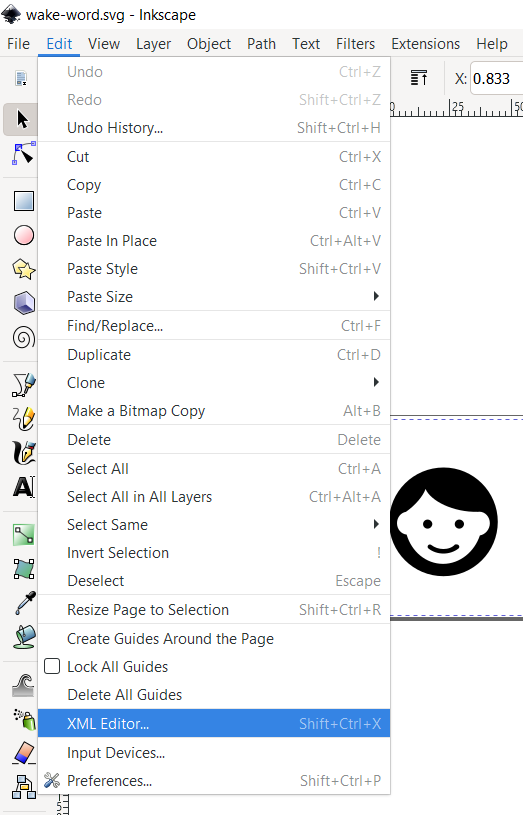 Mở XML editor